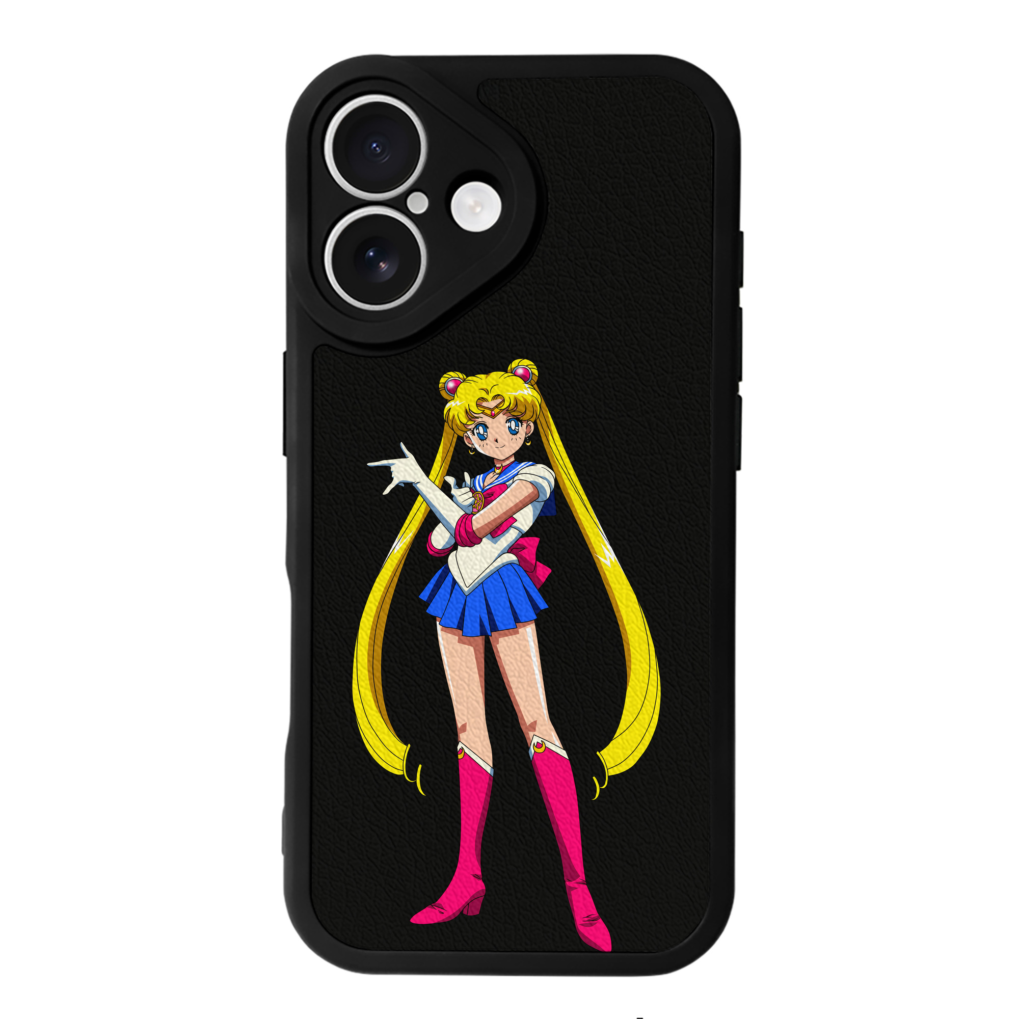 （画像用） 美少女戦士セーラームーン 月野 うさぎ つきの うさぎ Sailor Moon Tsukino Usagi 【iPhone 16シリーズ対応】シリコンスマホケース（レザー調） 材質：シリコン